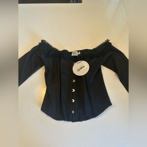 Off the shoulder black top